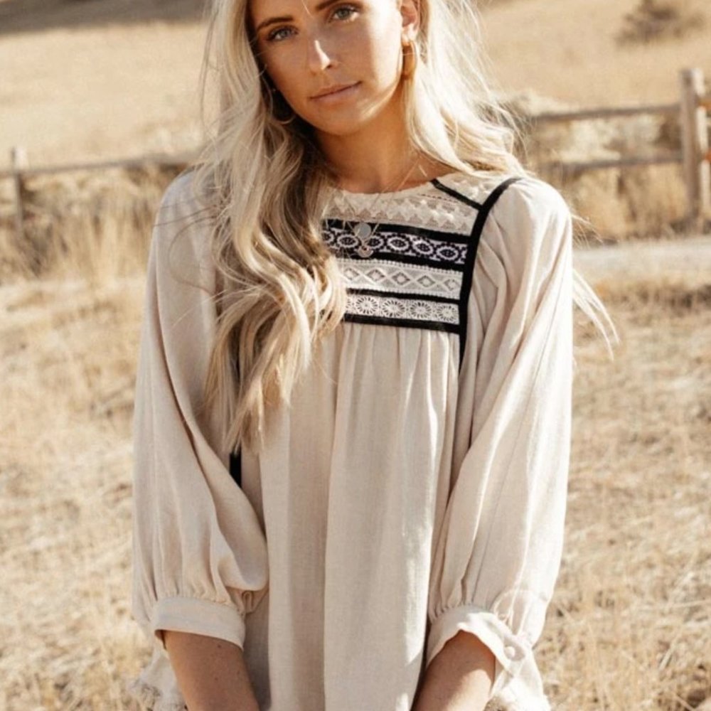Bohme Maizie Boho Top in Oatmeal